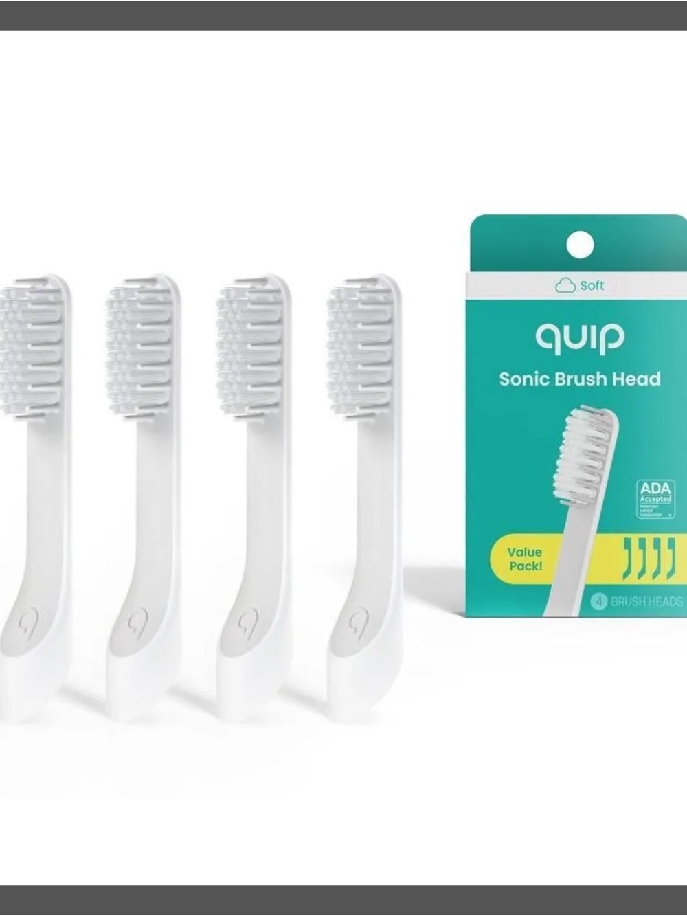 quip Sonic Brush Head Replacement - White (4 Pack)